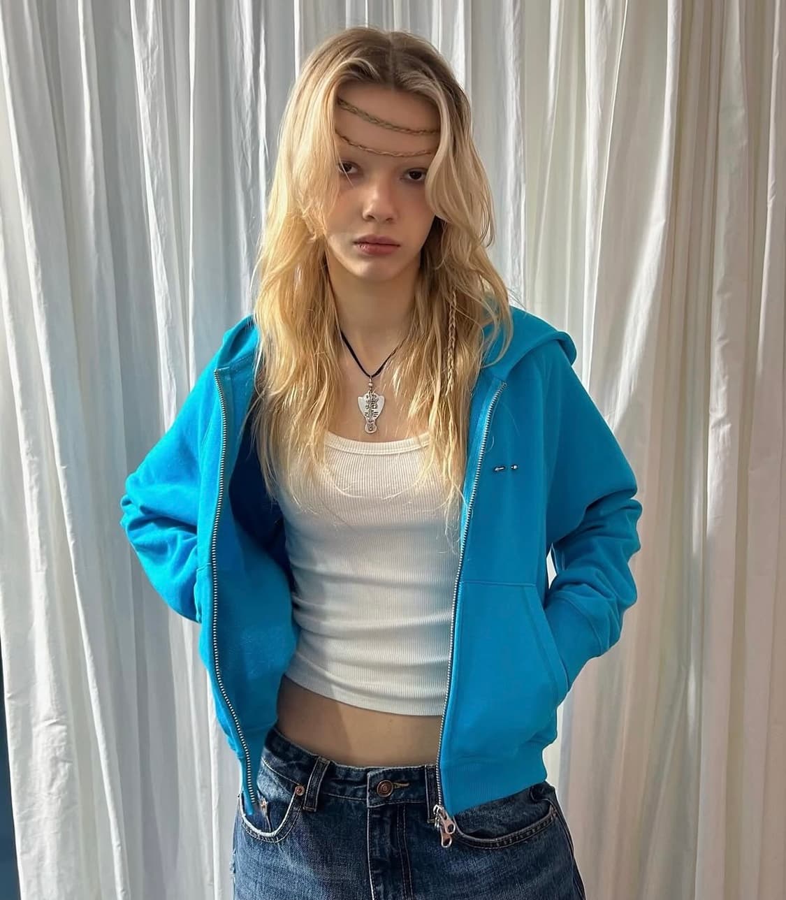 아가모스 후드집업 (AQUA BLUE) 상품이미지2