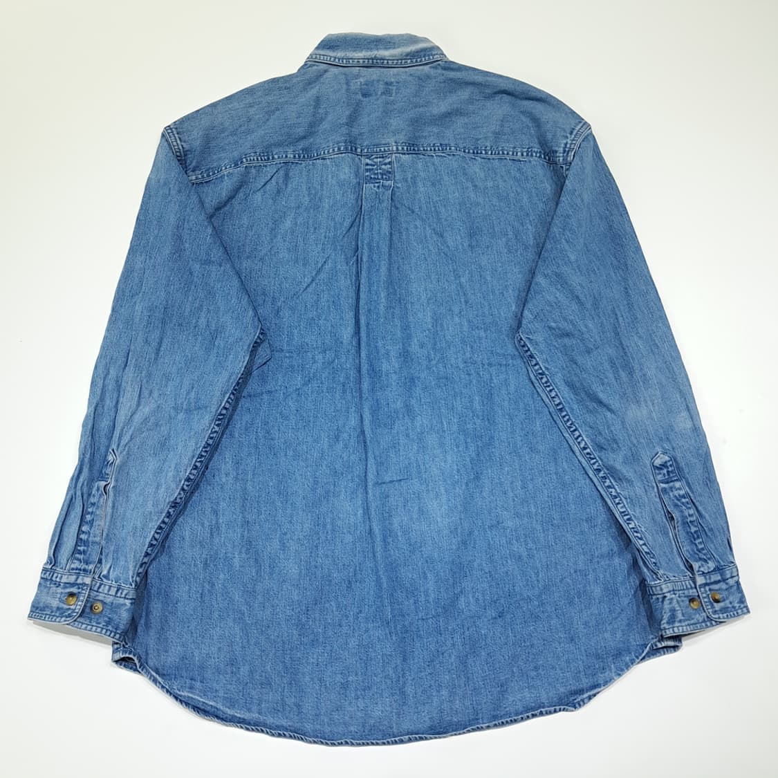CL338 2XL 엘엘빈 90s 코튼 버튼다운 라이트블루 데님셔츠 남방 상품이미지6