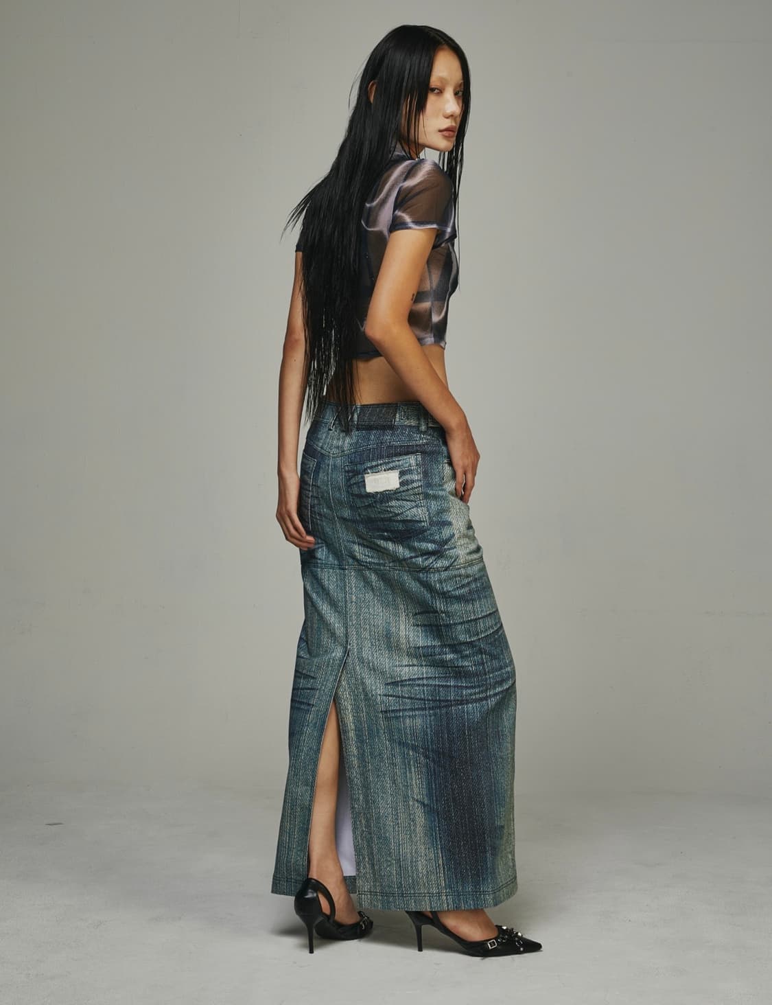 BLR 비엘알 프린트 롱스커트 상품이미지2