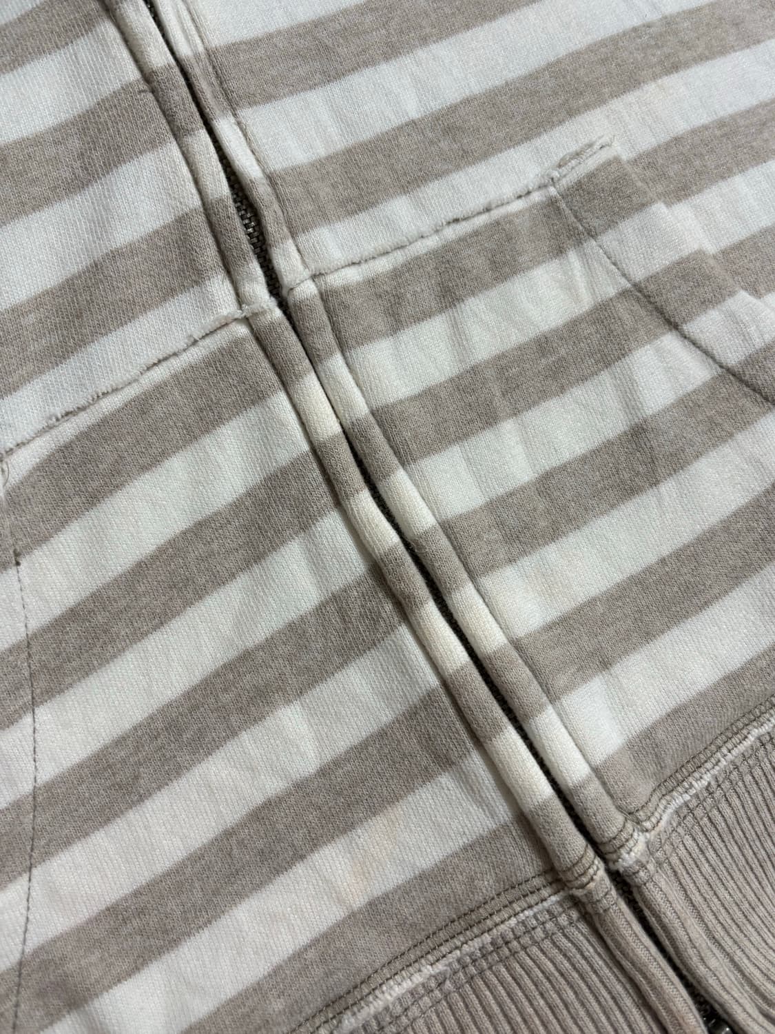 아베크롬비 밀크티 베이지 스트라이프 투지퍼 후드집업 y2k 상품이미지9