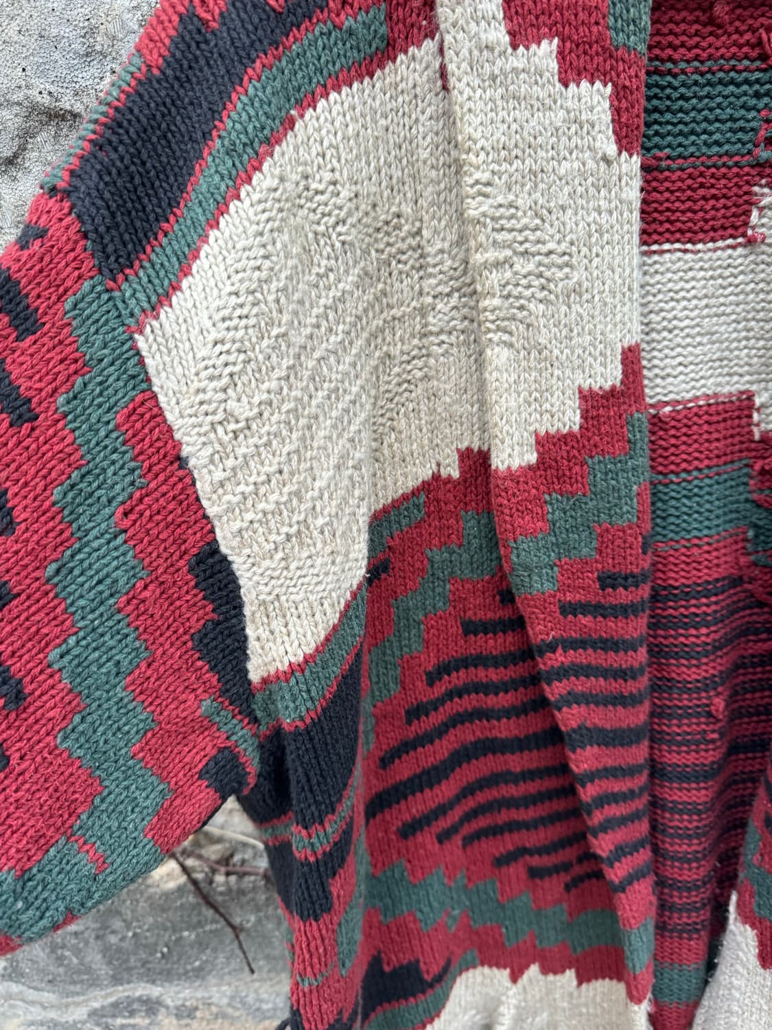 80~90s 폴로 랄프로렌 나바호 패턴 네이티브 문양 핸드 니트 가디건 상품이미지6