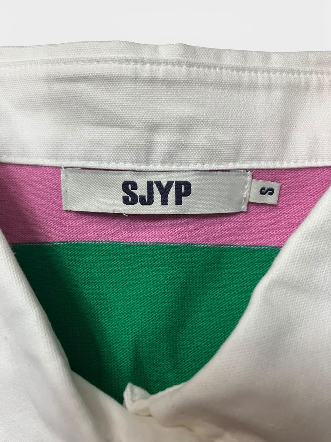 SJYP 핑크 그린 스트라이프 럭비티 M 상품이미지5