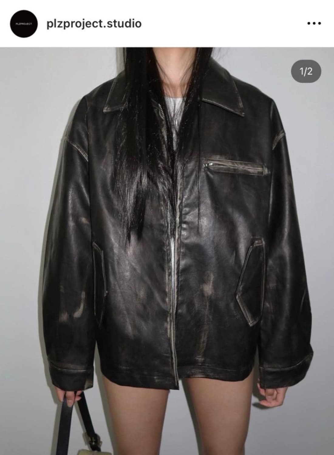플리즈 프로젝트 비건레더 워싱 자켓 상품이미지1