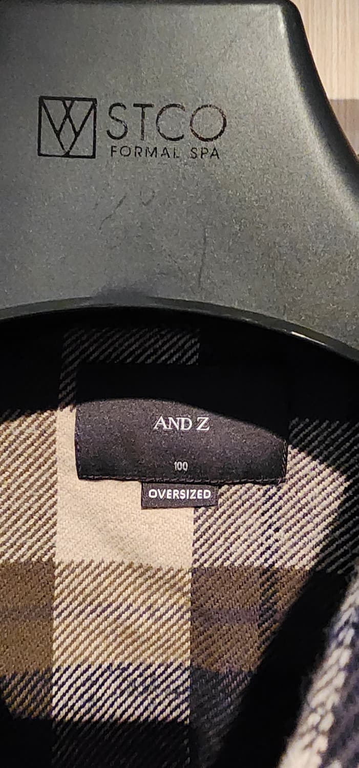 (새상품)ANDZ 오버핏 아우터형 체크 셔츠 L 상품이미지4