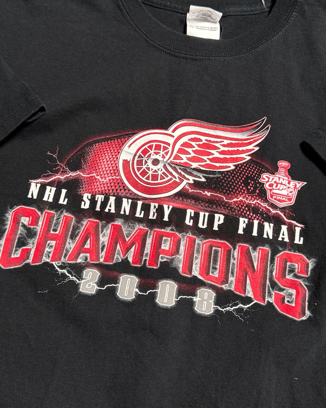 00‘s 길단 NHL 디트로이트 레드 윙스 챔피온 그래픽 티셔츠 XL 상품이미지3