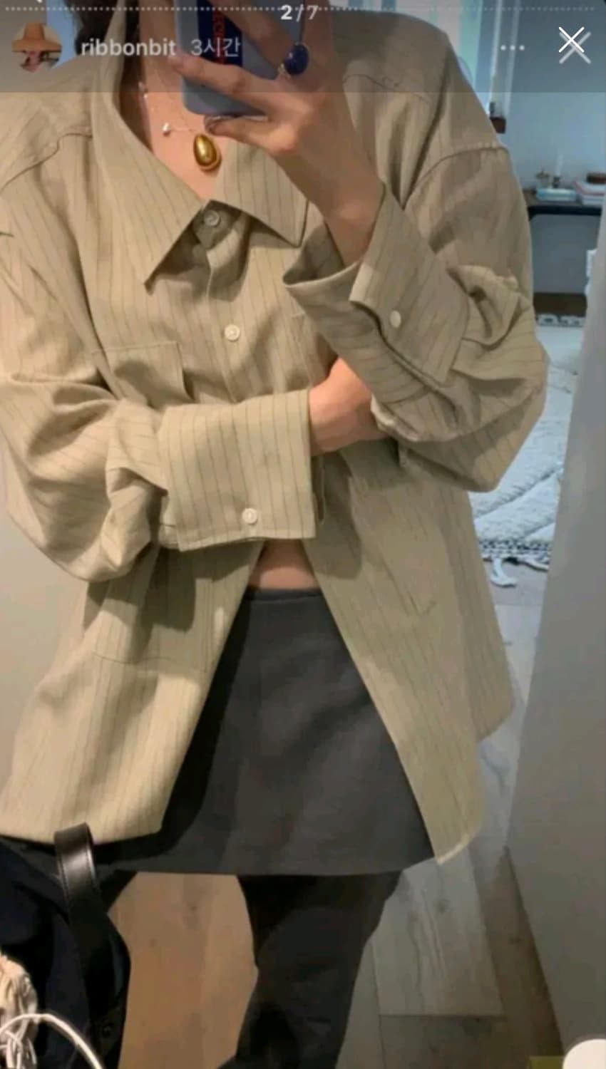 리본빛 마지 울 셔츠  상품이미지1