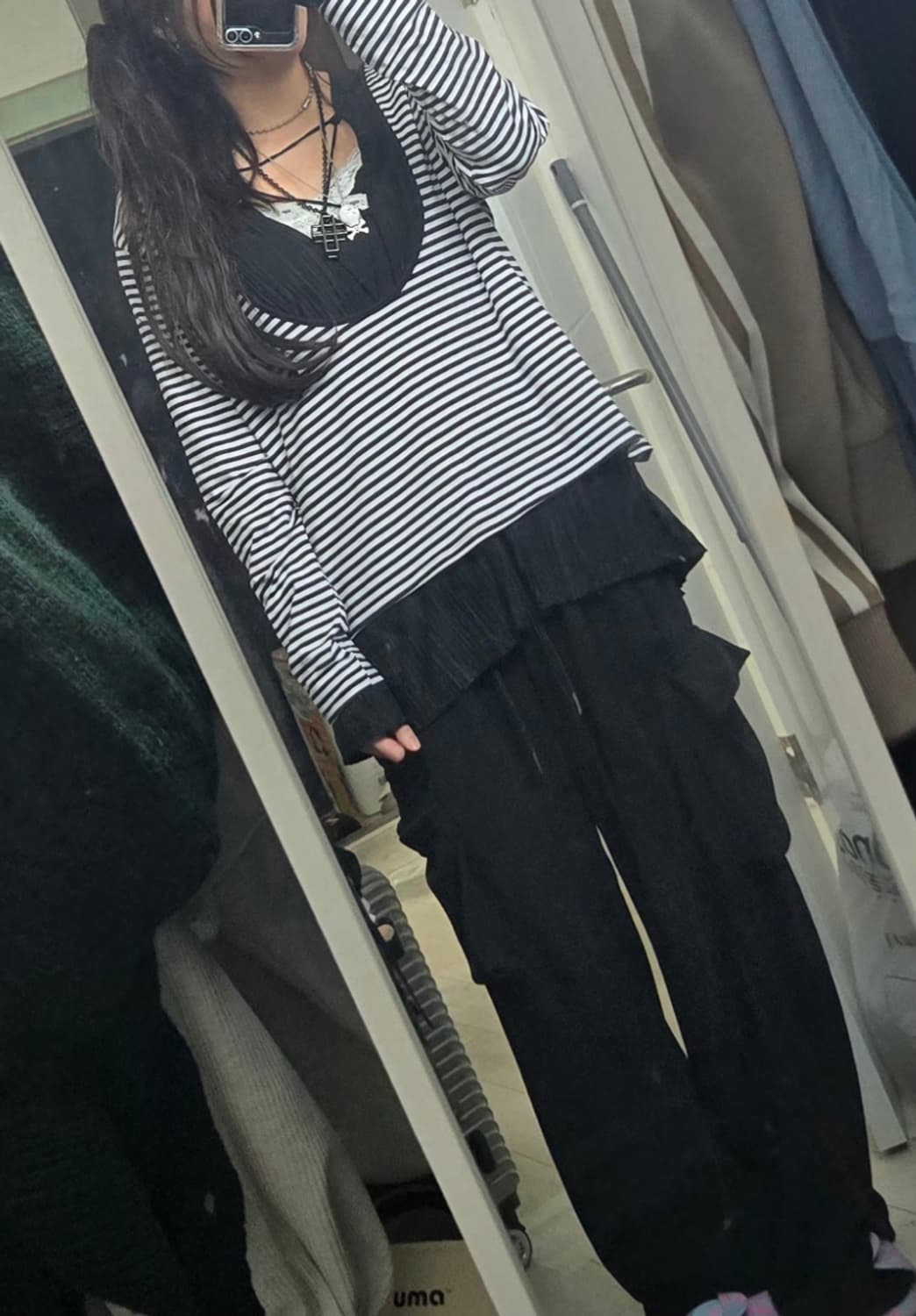 비아 키루 스트라이프 롱슬 상의셋 상품이미지2