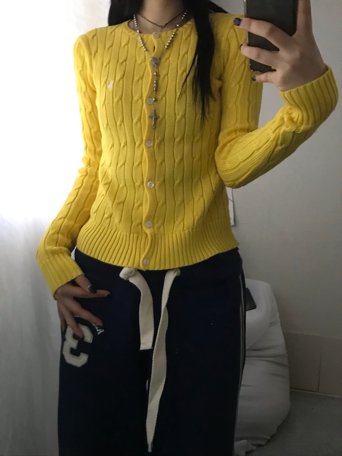 폴로 옐로우 케이블 가디건 상품이미지7