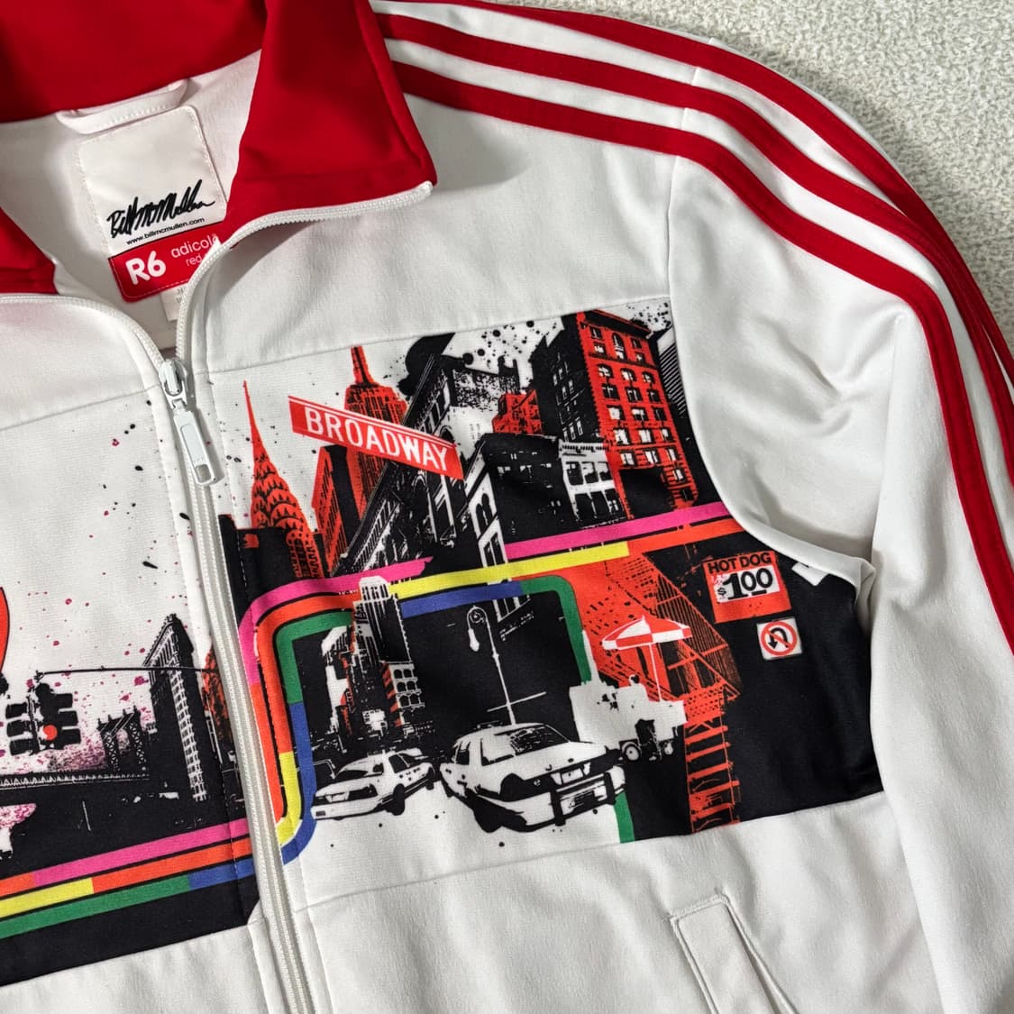 아디다스 아디컬러 한정판 맨해튼 빨흰 트랙탑 져지 상품이미지3