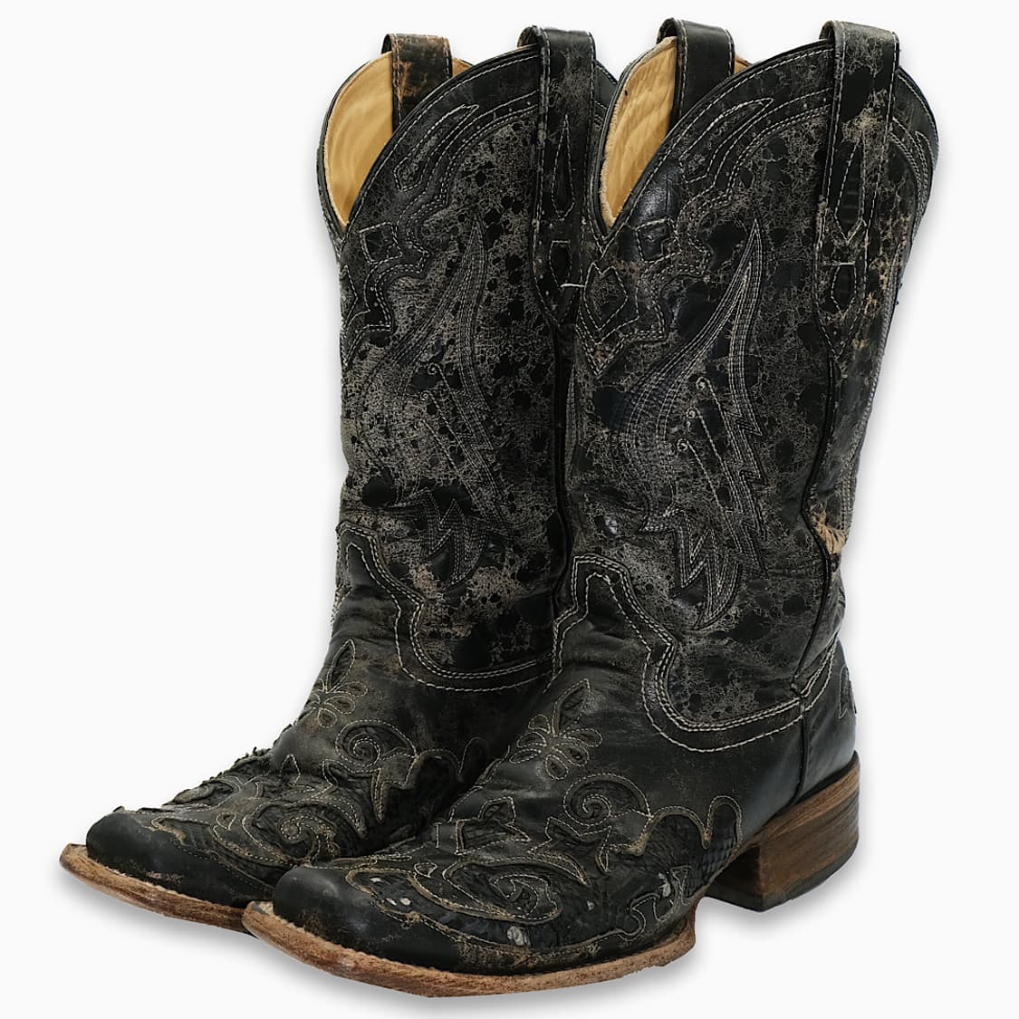 코랄(CORRAL)스퀘어토 웨스턴 레더 부츠 8.5H265 BT26502 상품이미지1