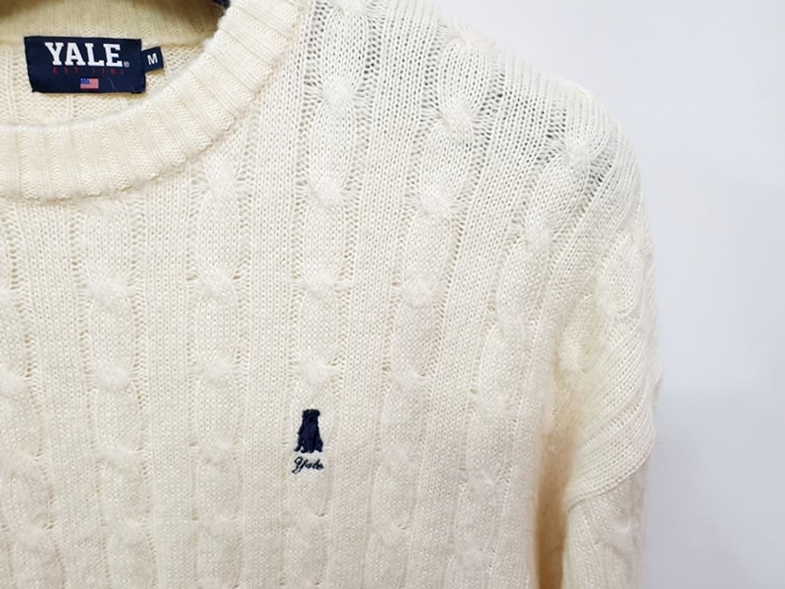 예일 남성 케이블 오버핏 니트 아이보리 프리 상품이미지3
