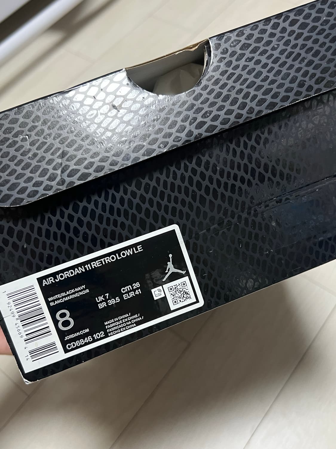 조던 11 레트로 로우 블루 스네이크스킨 남뱀 260 상품이미지10