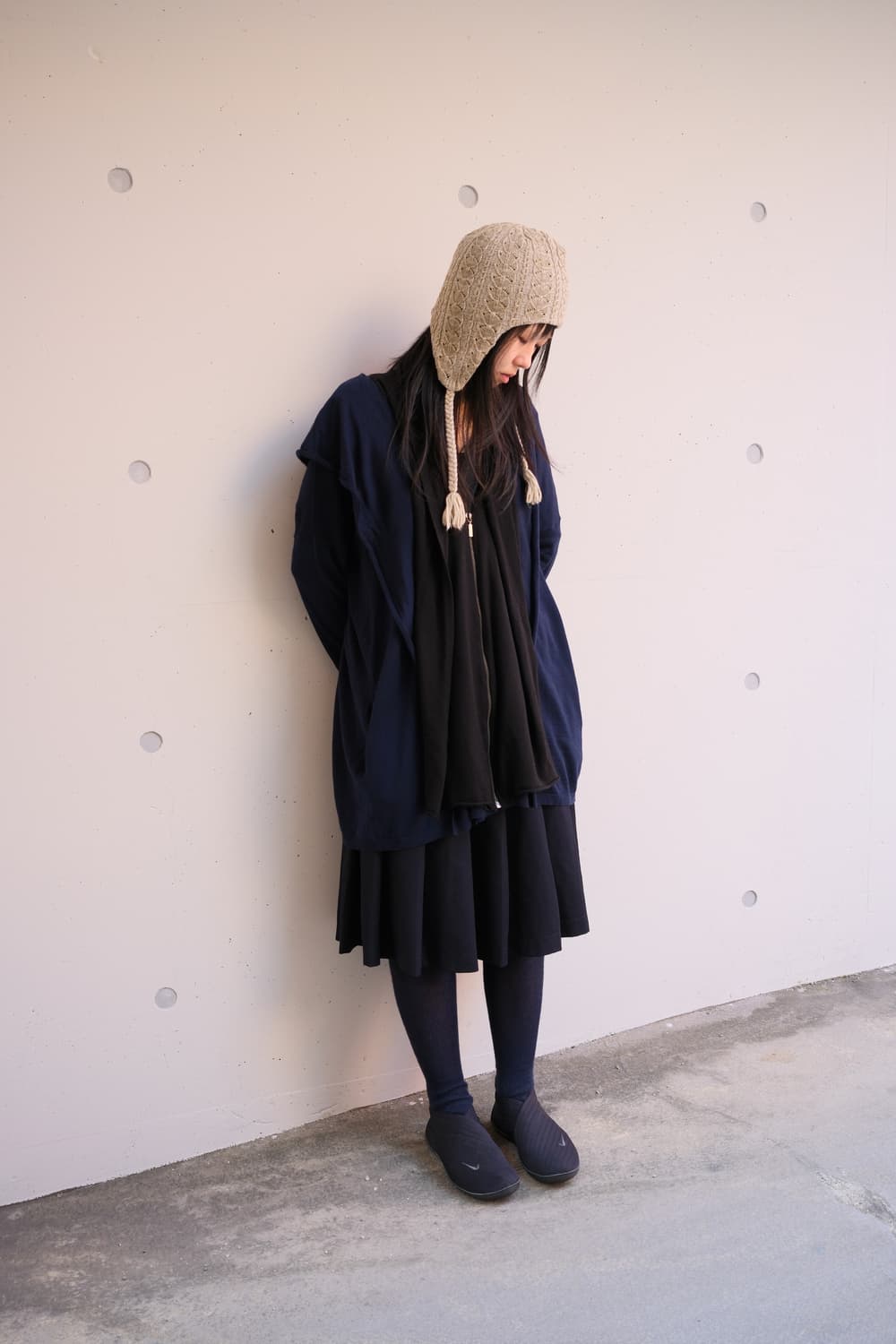 Drape wool hood zip-up 상품이미지2