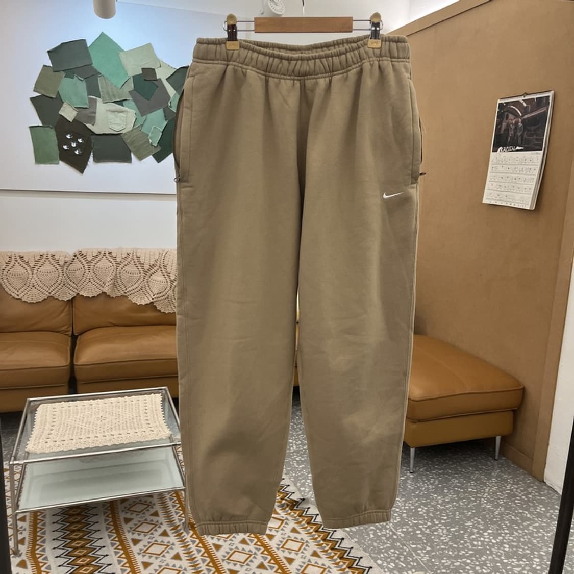 나이키 빈티지 레트로 캐주얼 오트밀 밴딩 스웻팬츠 M C10727 상품이미지3