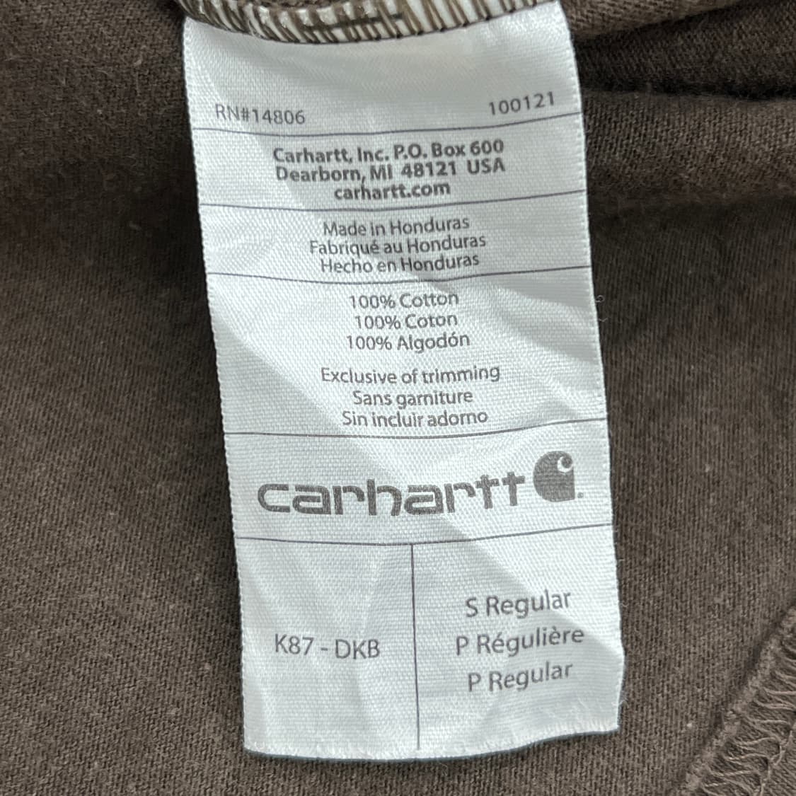 Carhartt 칼하트 브라운 포켓 반팔 티셔츠 S 상품이미지7