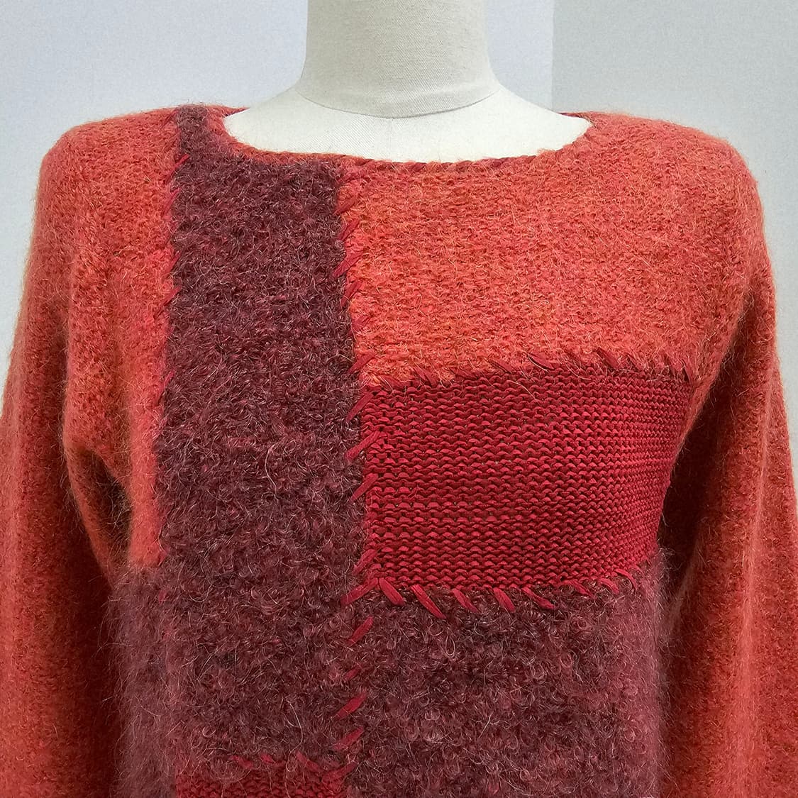 맥시스터 울혼방 패치워크 니트 상품이미지3