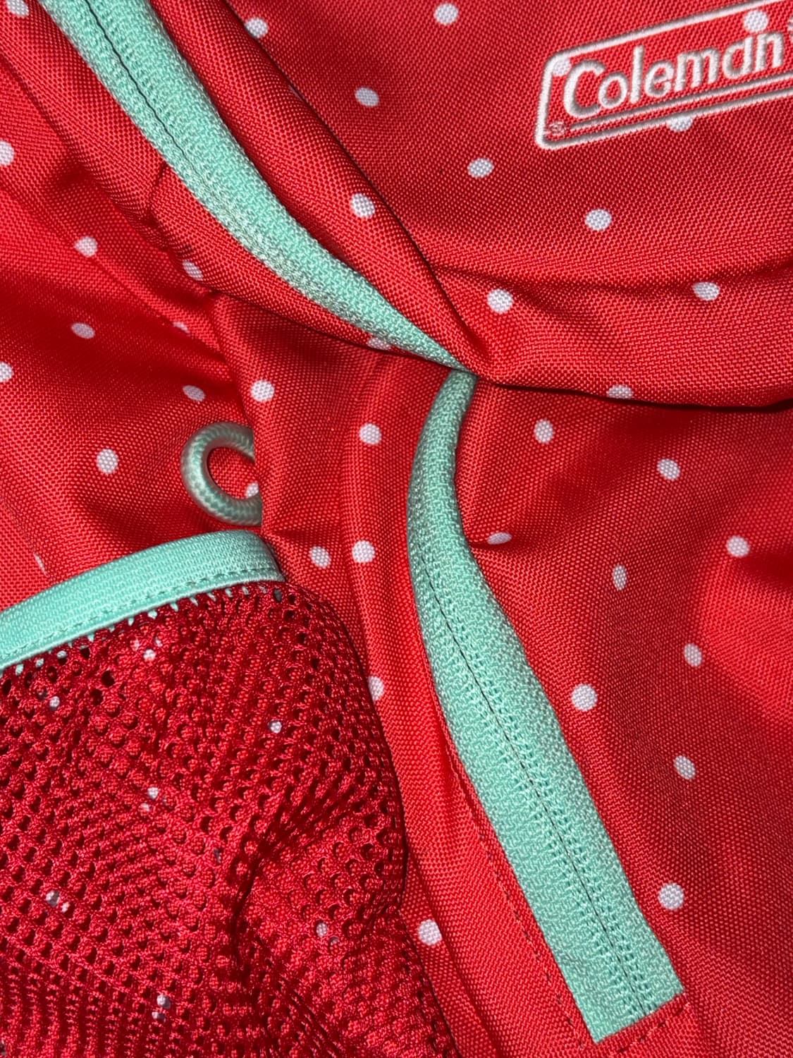 콜맨 빨강 민트 도트 미니 백팩 상품이미지3