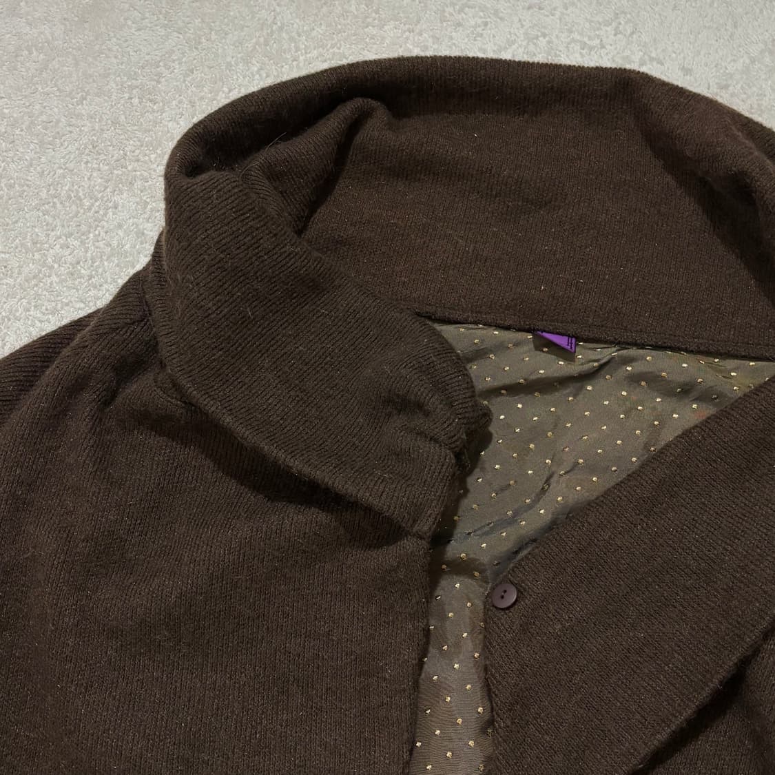 일본빈티지 브라운 니트 도트포인트 아우터 상품이미지2