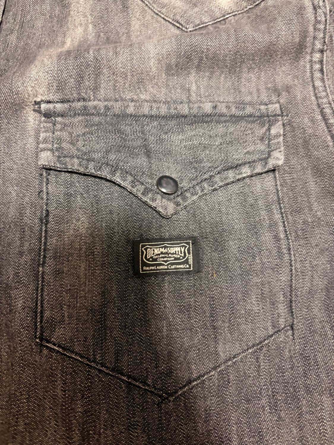 데님앤서플라이 랄프로렌 남성 흑청 데님 셔츠 M 상품이미지2
