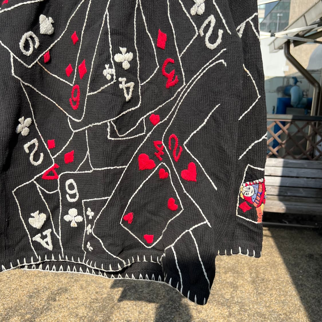 빈티지 트럼프 카드 코튼 니트 원피스 상품이미지4