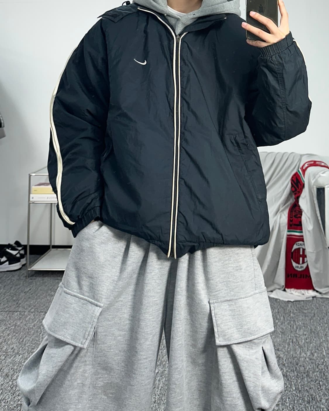 나이키 블랙 사이드라인 바람막이 XL 상품이미지3