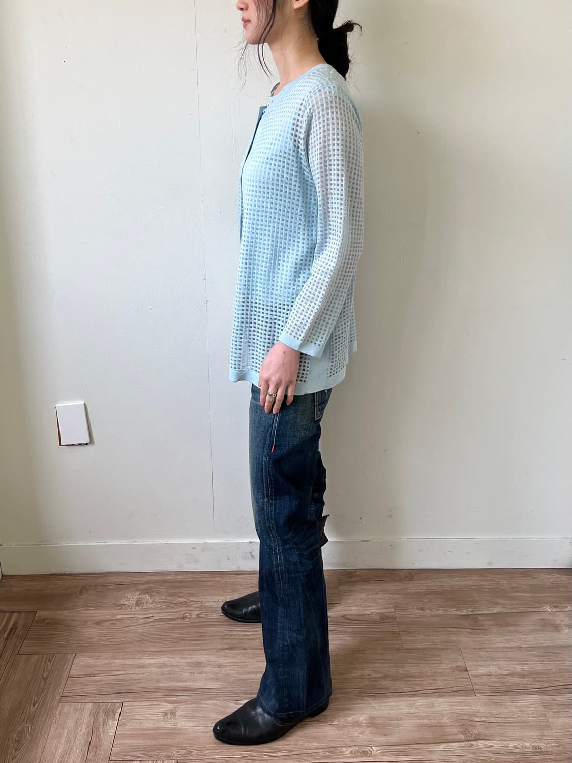 DoCLASSE 스카이 블루 시스루 가디건 상품이미지9