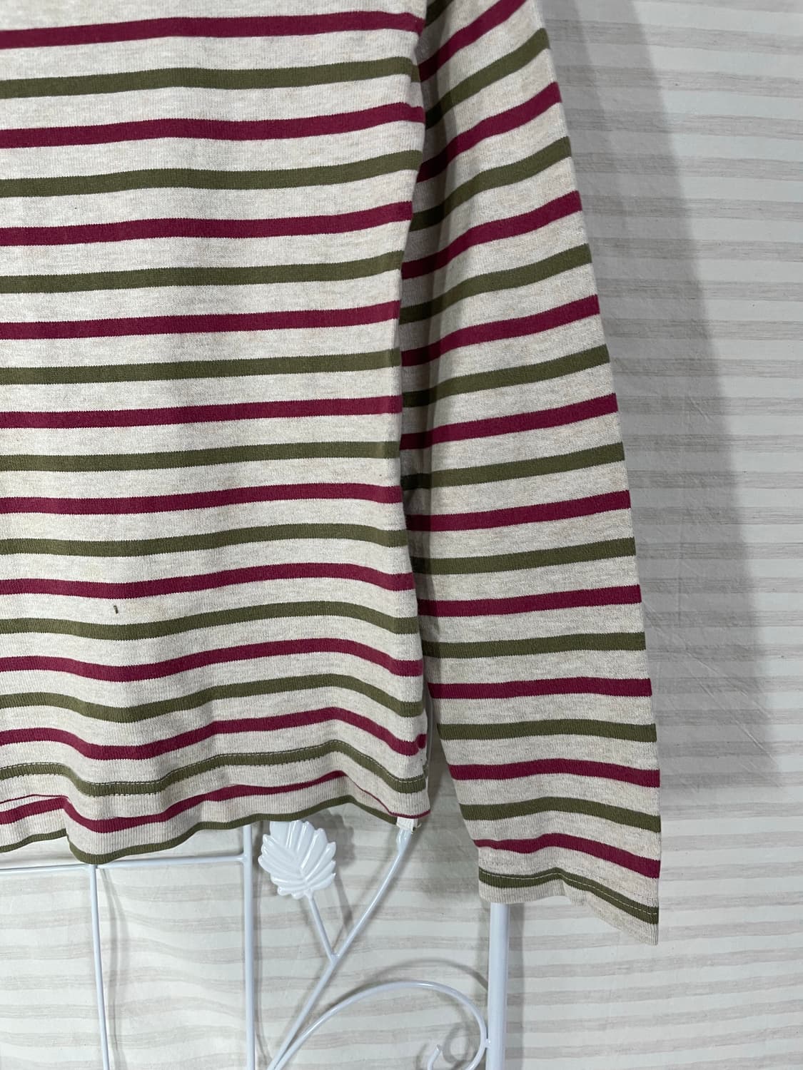 빈티지 핑크 카키 스트라이프 긴팔 874 y2k 스트릿 모리 갸루 일본빈 상품이미지5