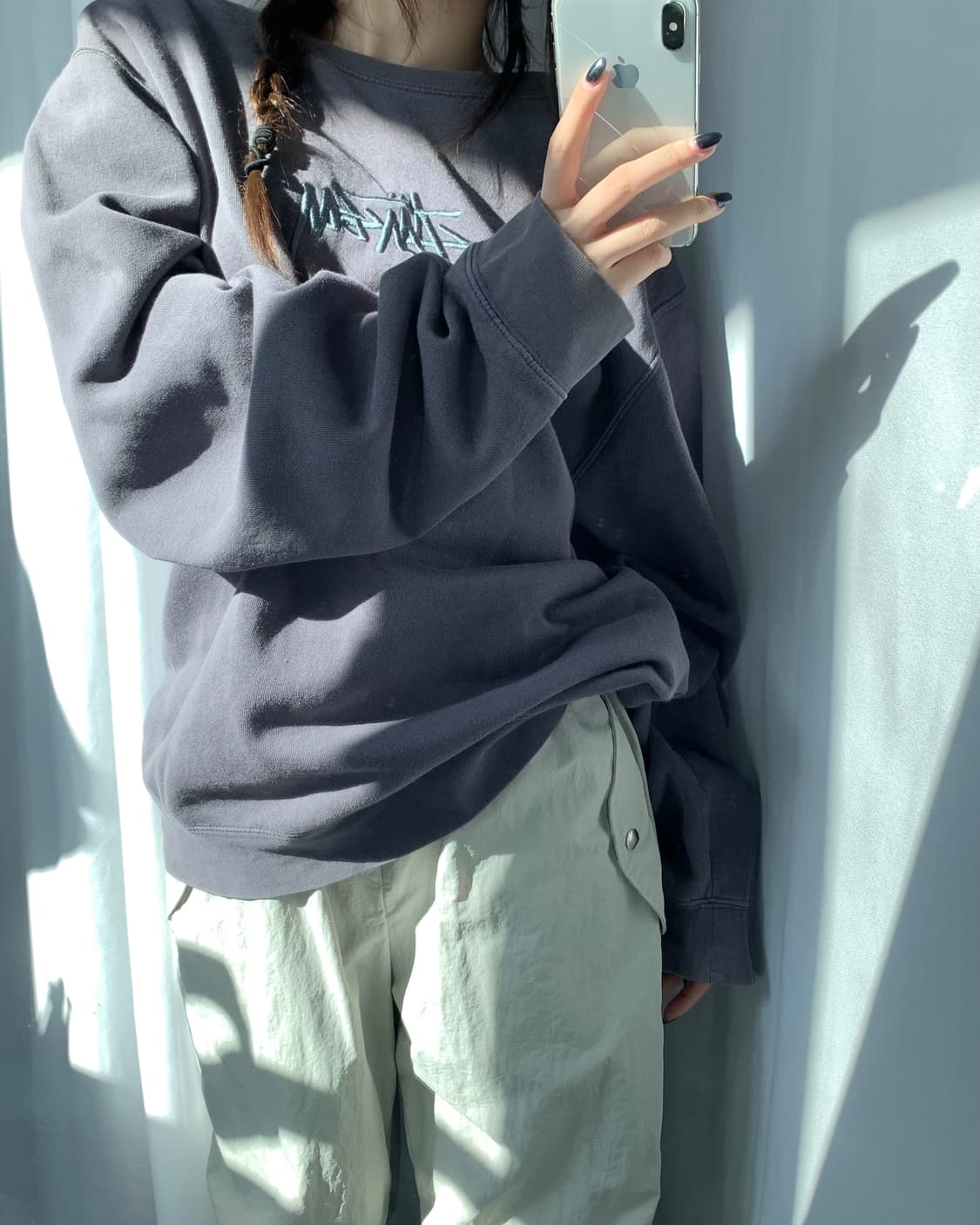 Stussy 스투시 차콜 로고 맨투맨 상품이미지8