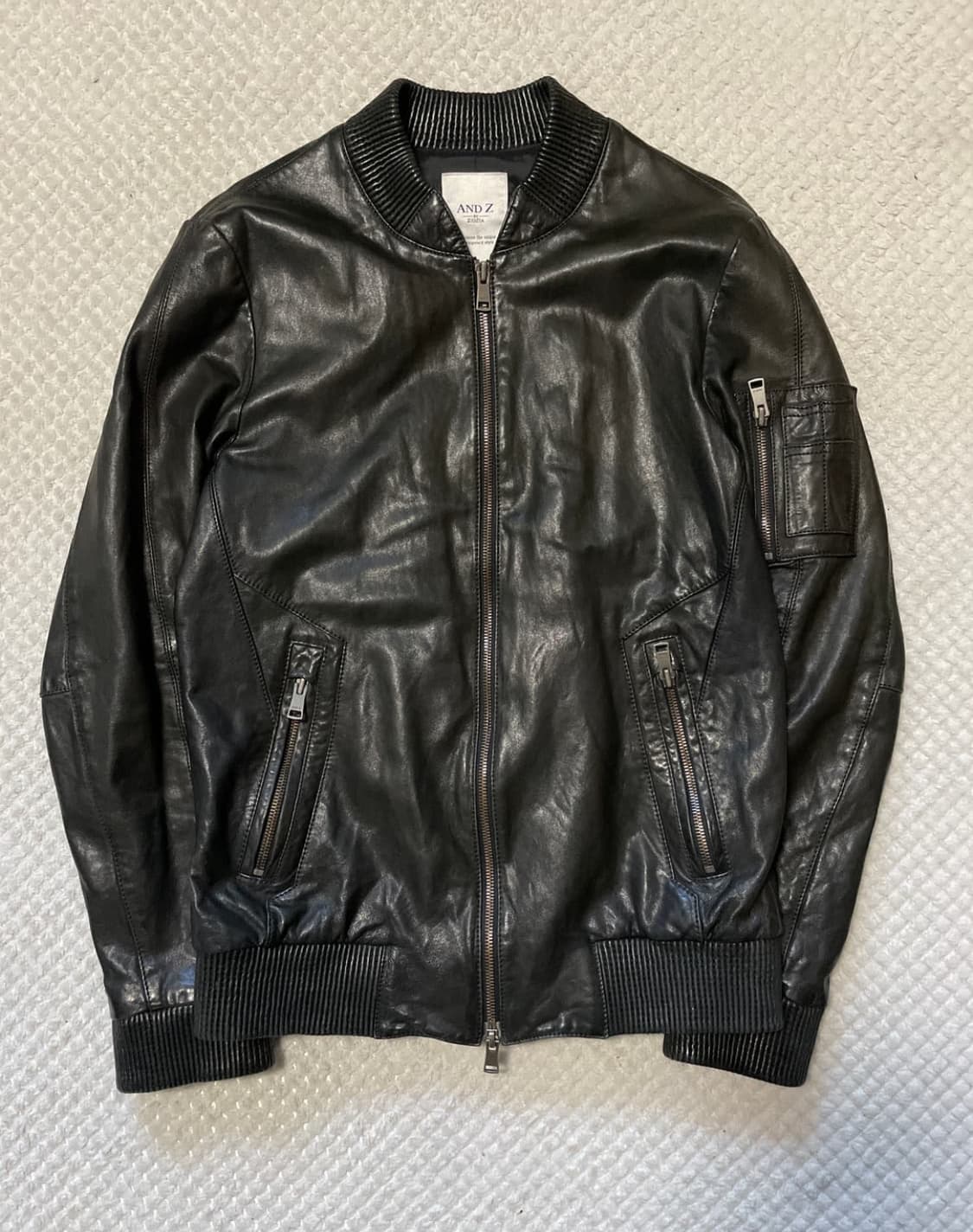 AND Z 웨스턴 무드 2WAY 램스킨 양가죽 바이커 레더 상품이미지1