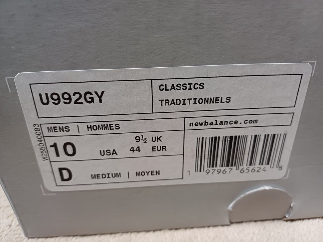 (새상품) 뉴발란스 992 그레이 280사이즈 상품이미지3