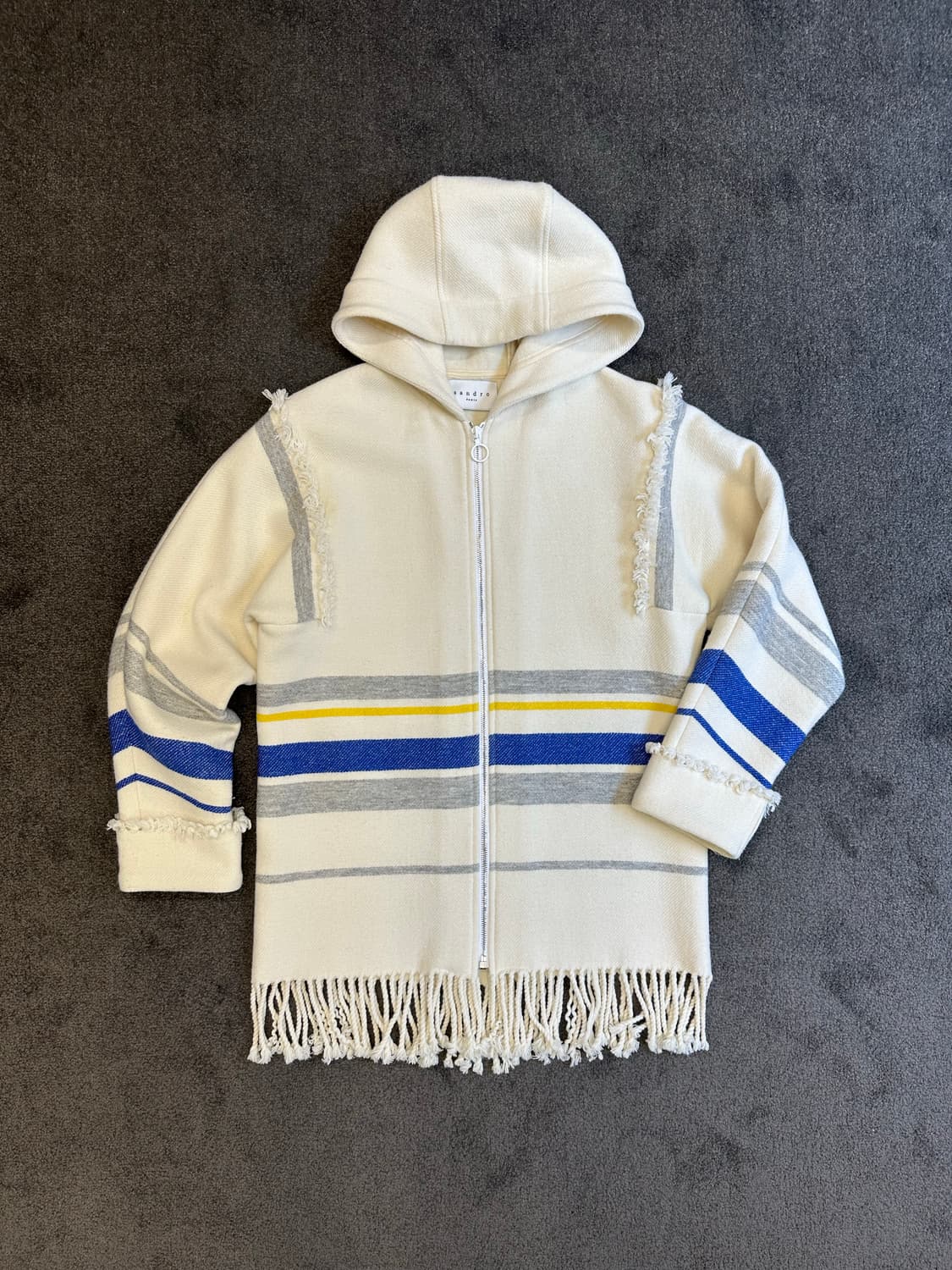 Sandro 스트라이프 후드 코트 M [36] 상품이미지1