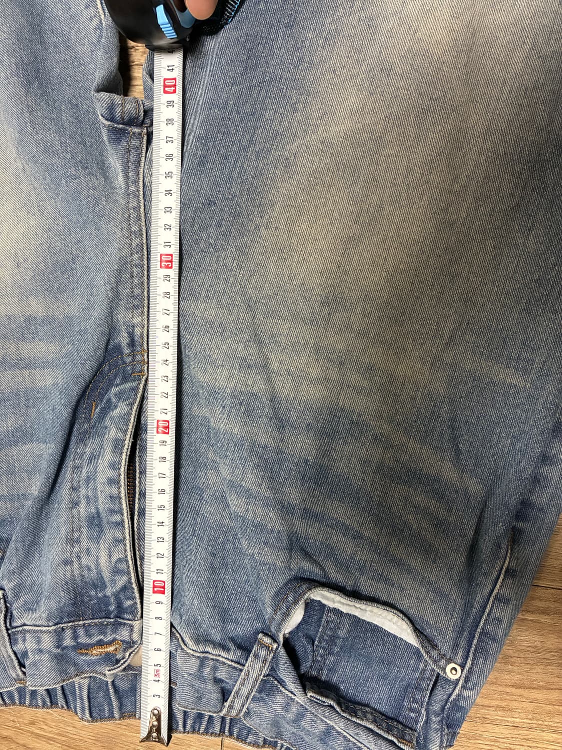 워싱 와이드 데님 연청 상품이미지6