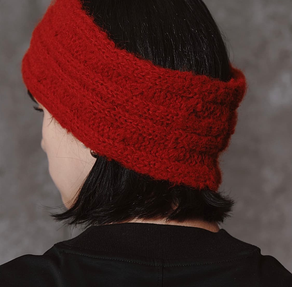 민더리 니트 헤어밴드 레드 상품이미지1