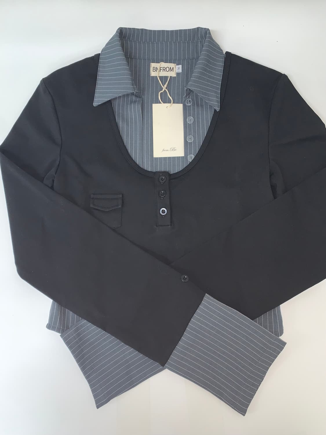 LAYERED SHIRT SLEEVE [BLACK] 사이즈 M 상품이미지6