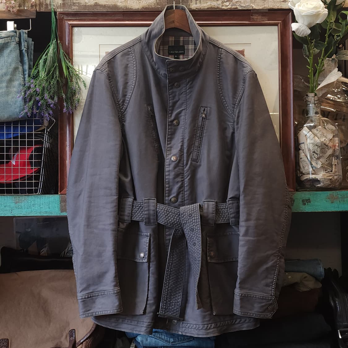 켈빈클라인 벨트 바이커 자켓 바이크 라이더자켓 오토바이자켓 / Xl 상품이미지1