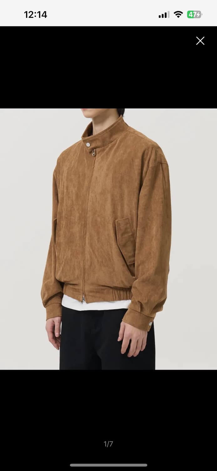 토피 스냅 스웨이드자켓 상품이미지1