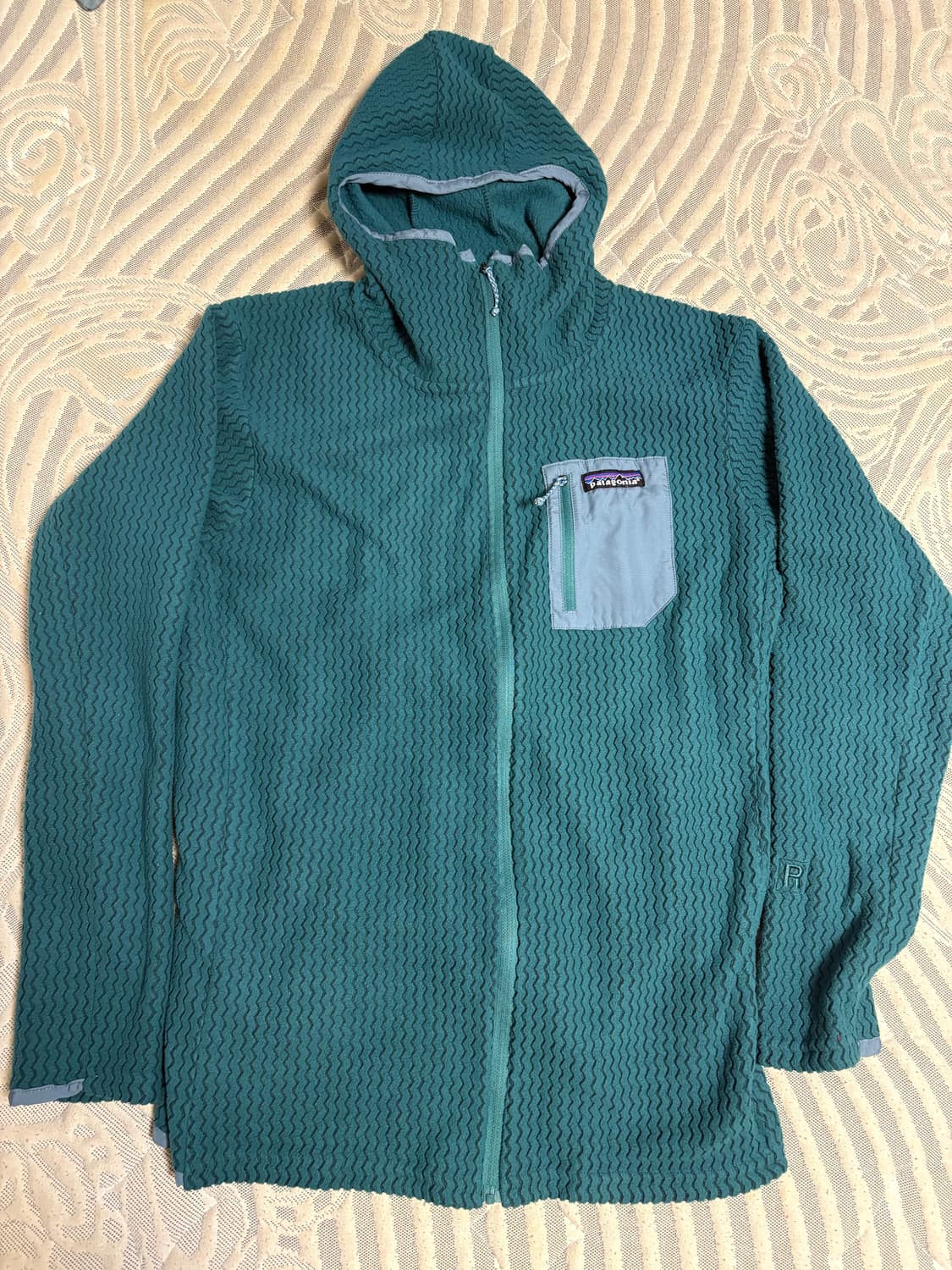 파타고니아 후리스 집업 R1 에어 풀 집 후디 라곰 블루 상품이미지1