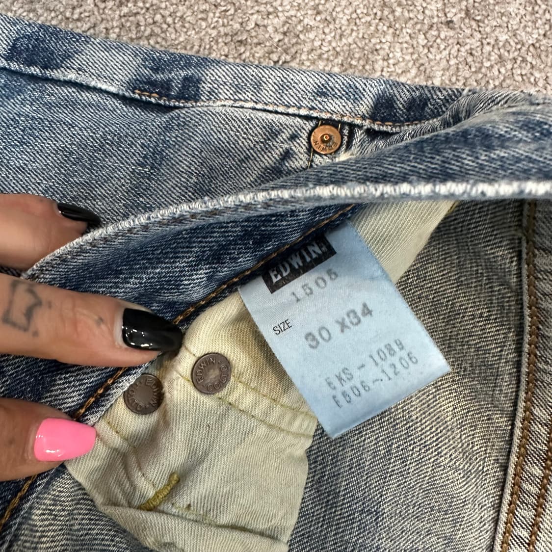 에드윈505 빈티지 워싱 데님 팬츠(30) 상품이미지5