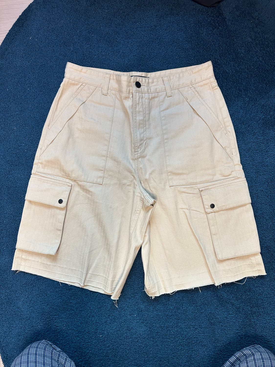 조우-HERRINGBONE BERMUDA PANTS-BEIGE(M) 상품이미지1