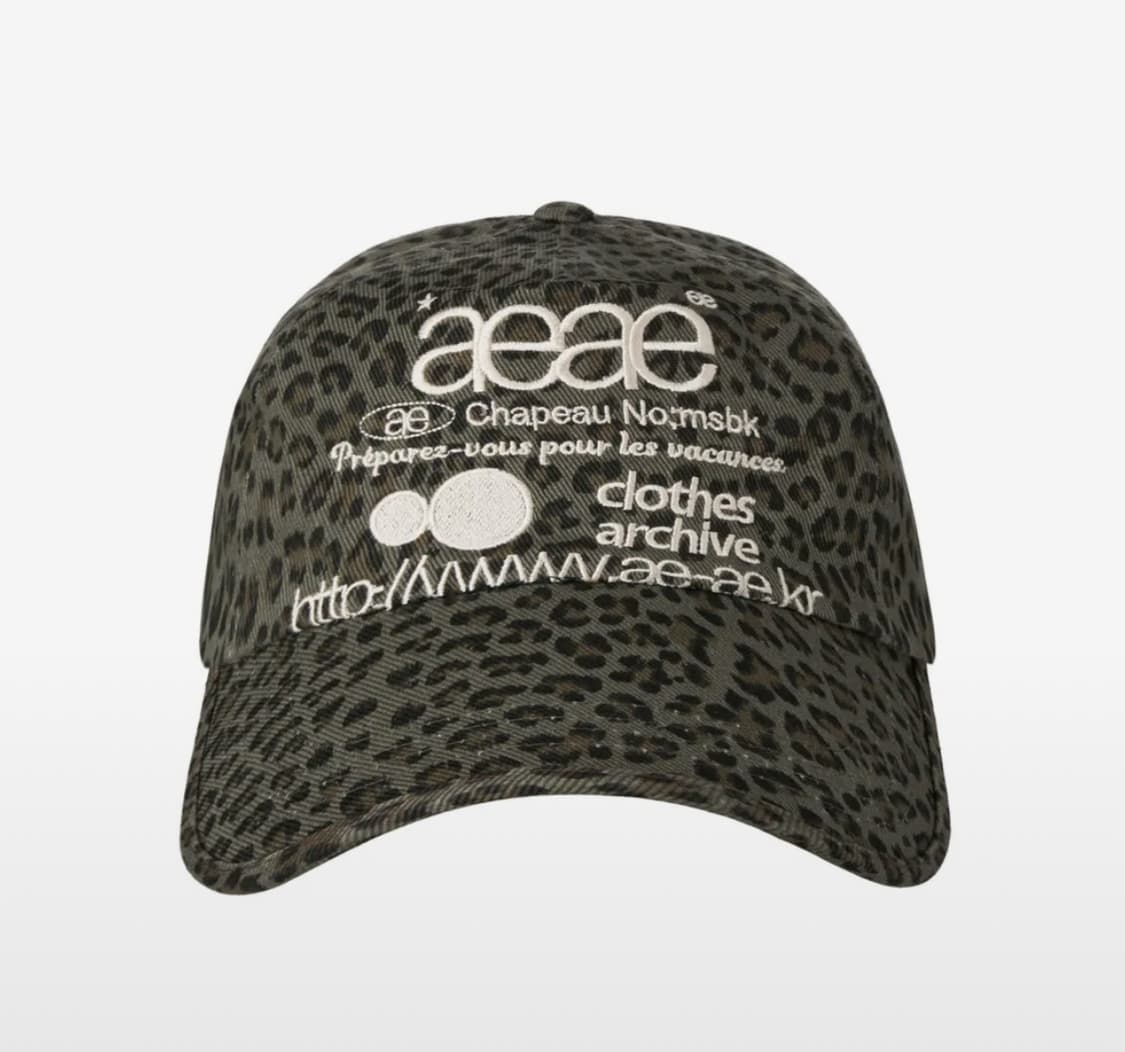 에이이에이이 WEB LOGO LEOPARD CAP [KHAKI] 상품이미지1