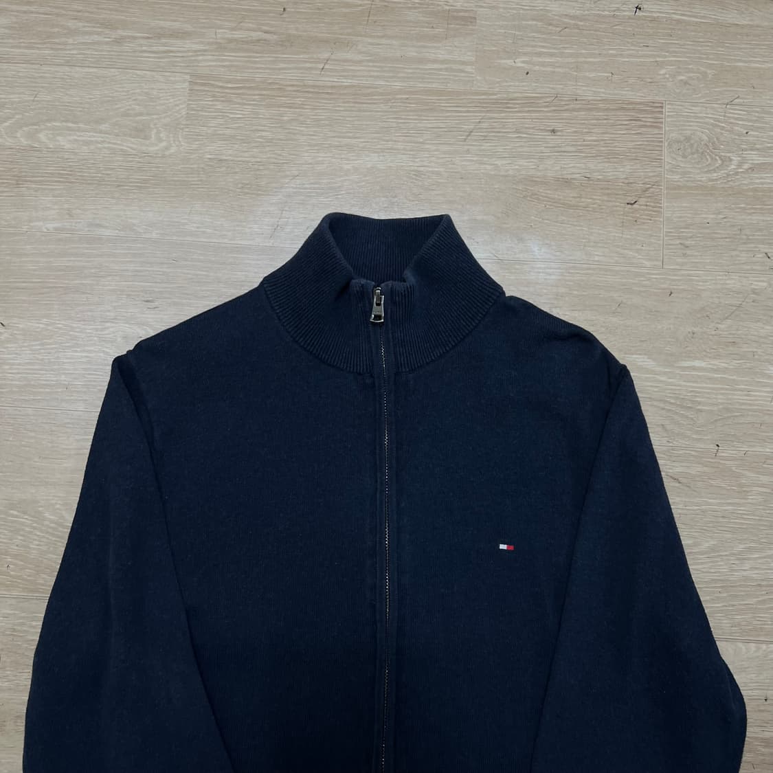 타미힐피거 피마코튼 캐시미어 스탠드넥 니트집업 [네이비] L/100 상품이미지2