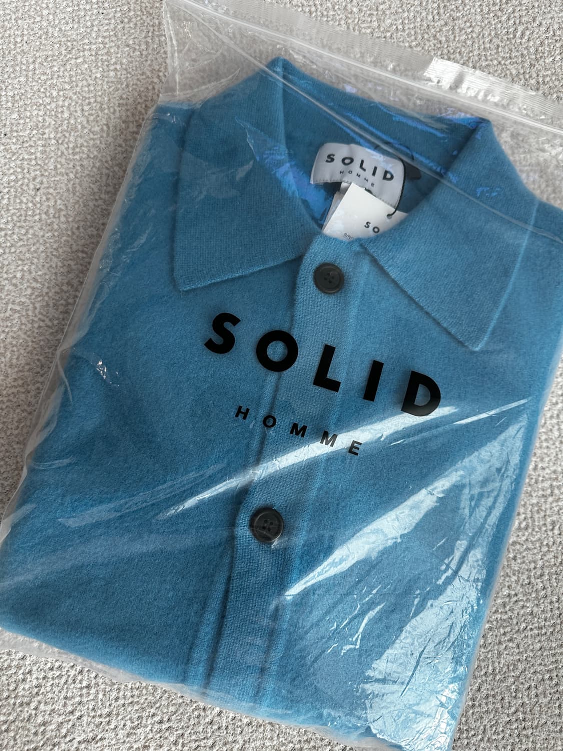 (52) 23FW 솔리드 옴므 니트 가디건 하늘색 상품이미지5