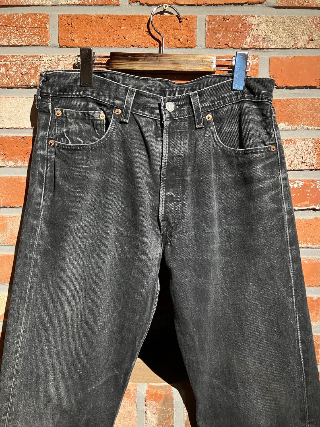 90s USA 빈티지 리바이스 501 블랙 데님 팬츠 상품이미지3