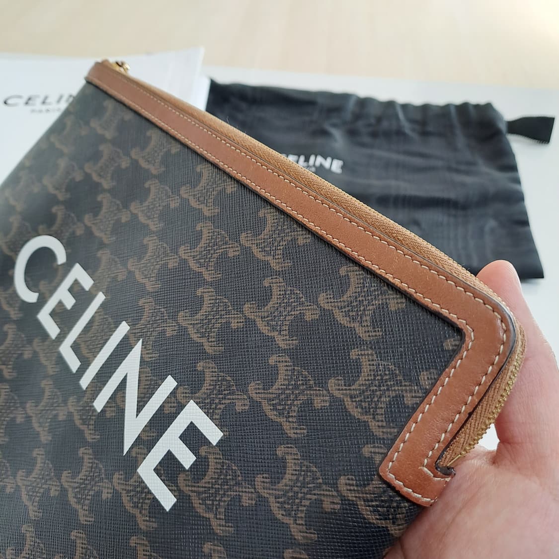 [100%/정품] 셀린느 트리옹프 캔버스 클러치,셀린느파우치,셀린느클러치 상품이미지5