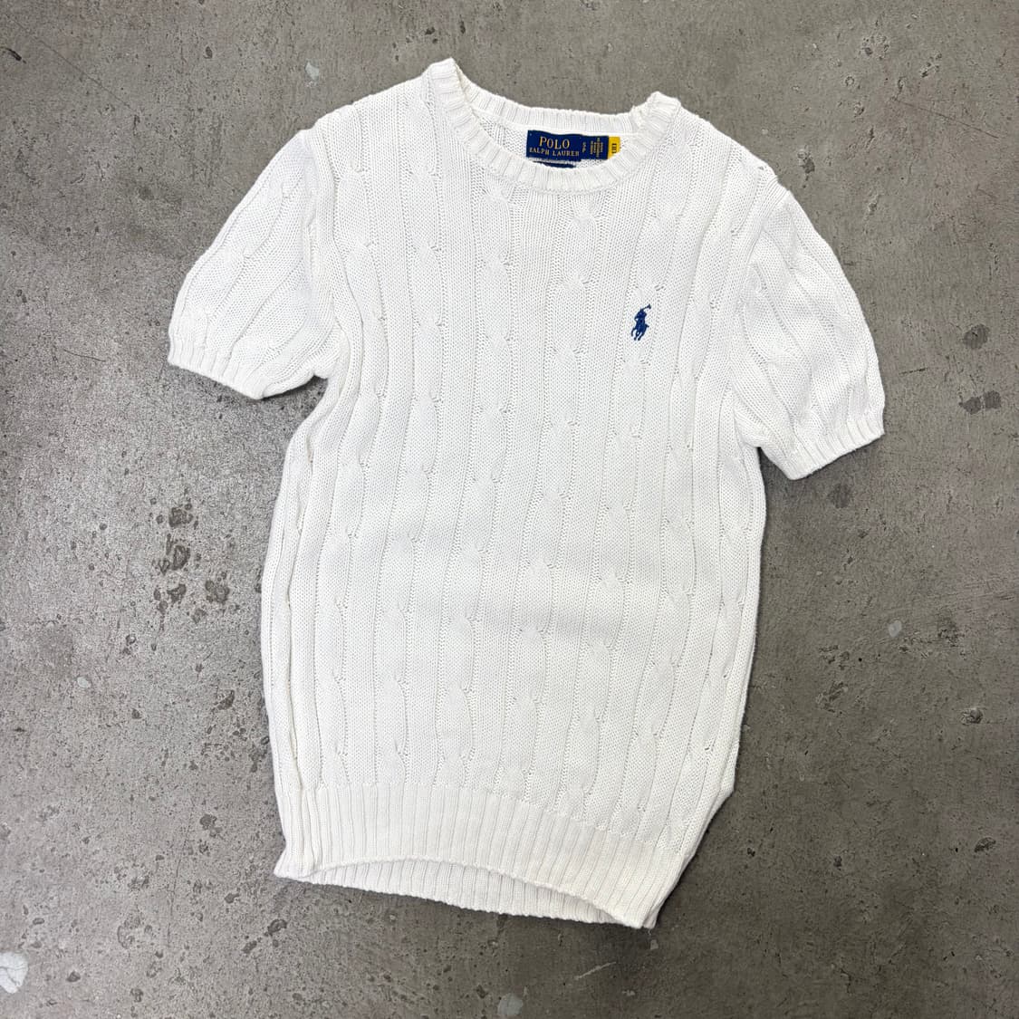 폴로 화이트 반팔 니트[2222] 상품이미지1