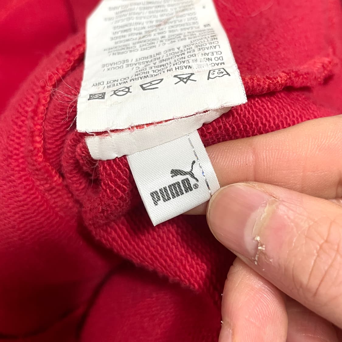 푸마 스펠로고 레드 코튼 집업져지 남성L  상품이미지6