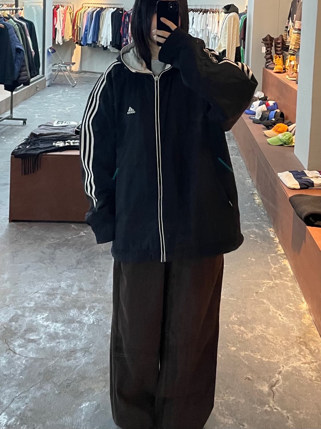 아디다스 올드스쿨 후드 누빔점퍼 H1055 상품이미지1