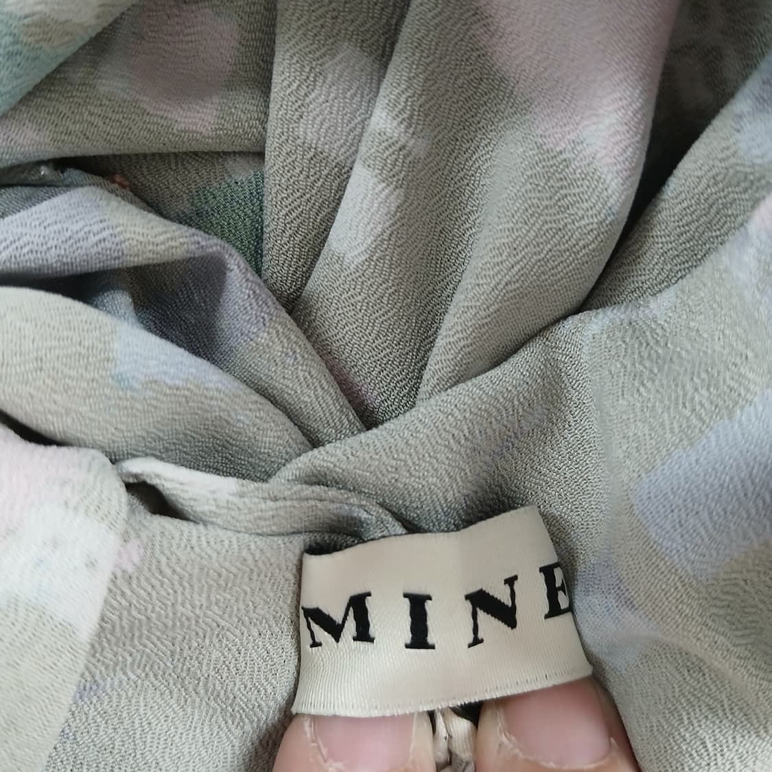 MINE 패턴 롱 원피스 브라운 리본 디테일 상품이미지6