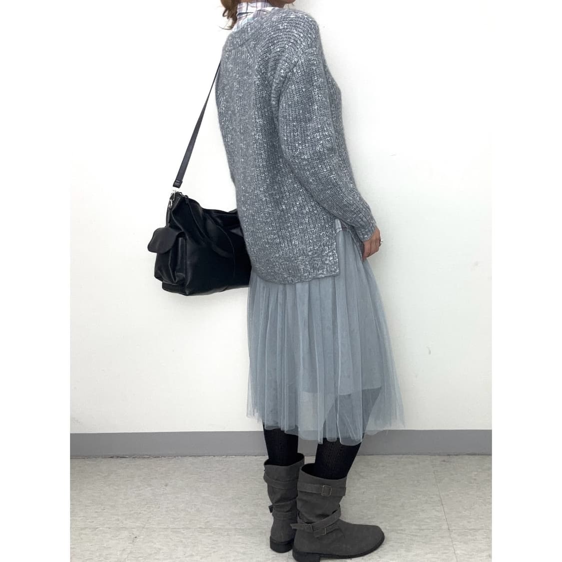 빈티지 그레이 울 니트 스웨터 상품이미지3