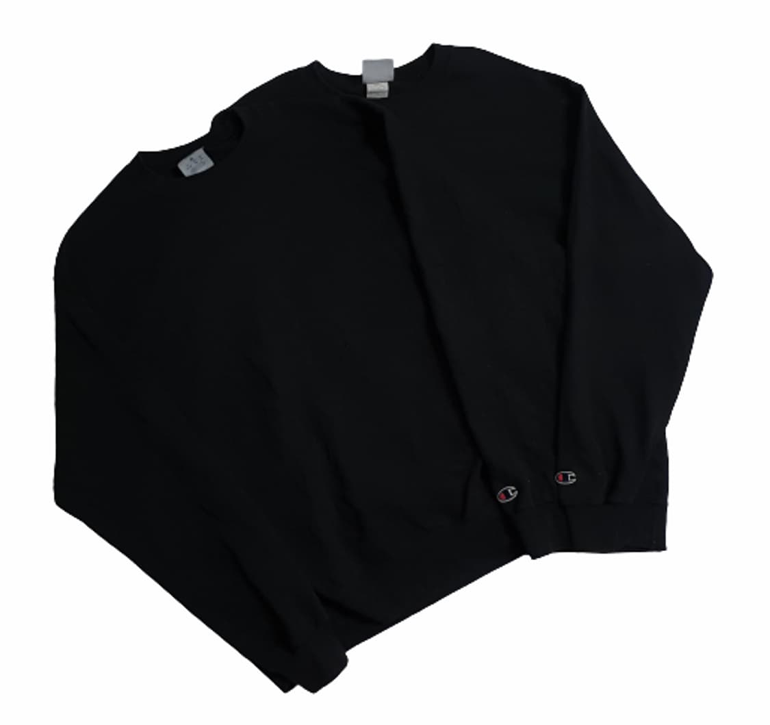 챔피온 기본로고 오버핏 데일리 블랙 맨투맨 상품이미지1